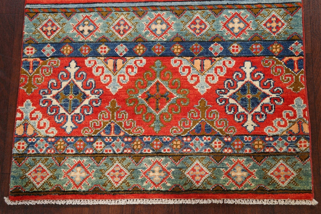 Tribal Geometric Kazak Oriental Area Rug 3x4