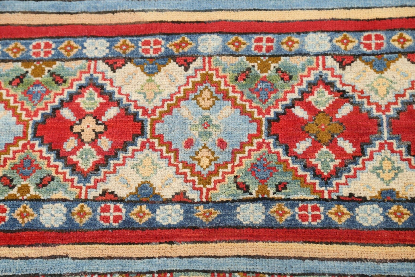 Tribal Geometric Kazak Oriental Area Rug 3x4