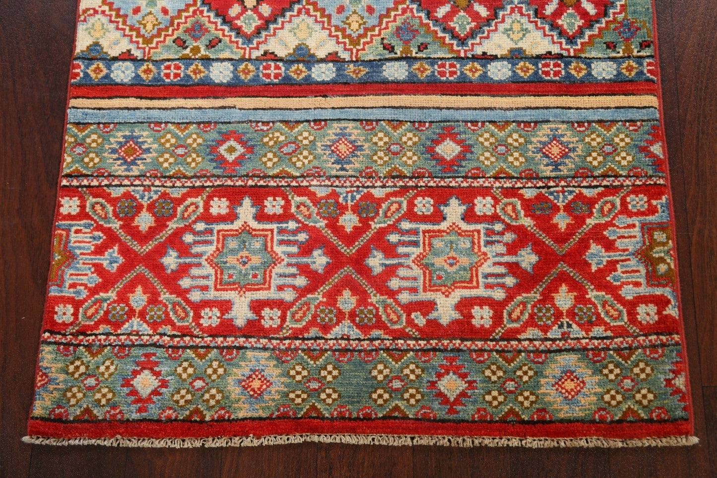 Tribal Geometric Kazak Oriental Area Rug 3x4