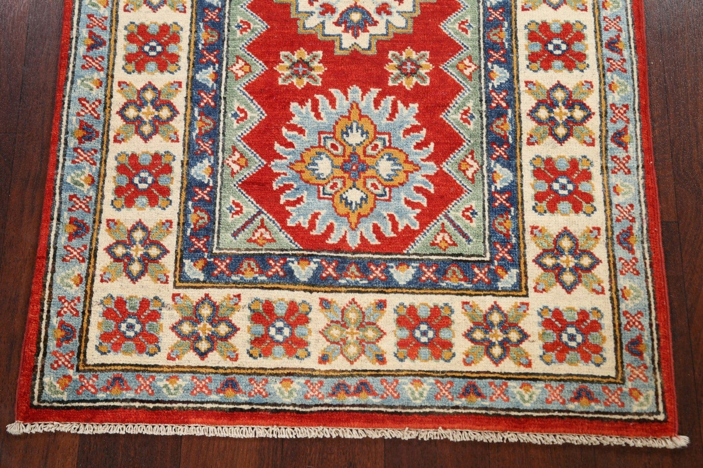 Geometric Kazak Oriental Area Rug 3x4