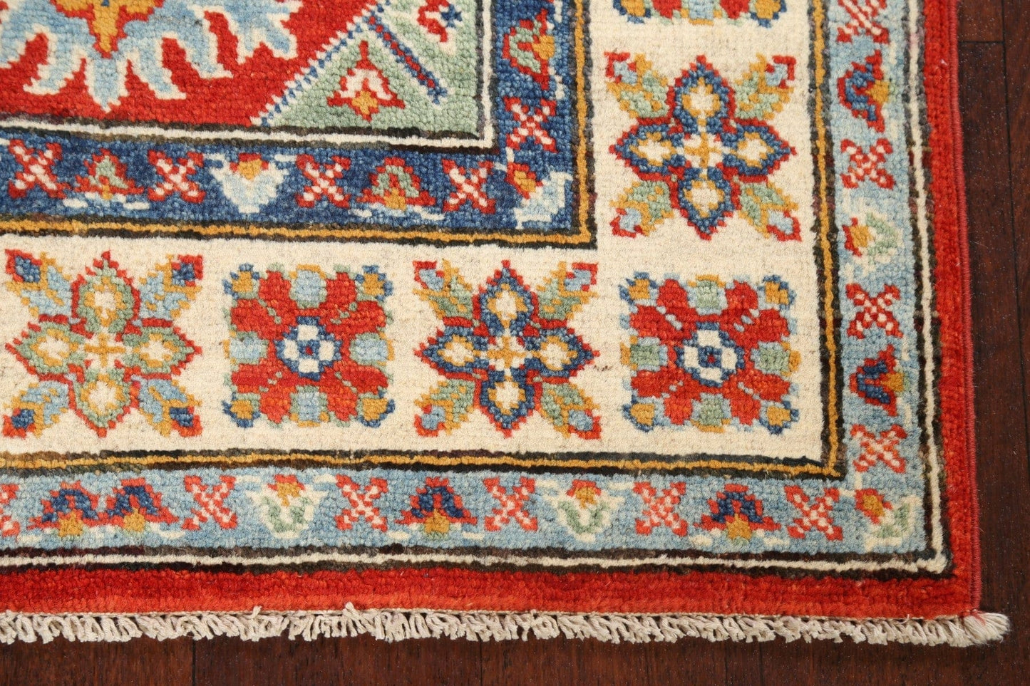 Geometric Kazak Oriental Area Rug 3x4