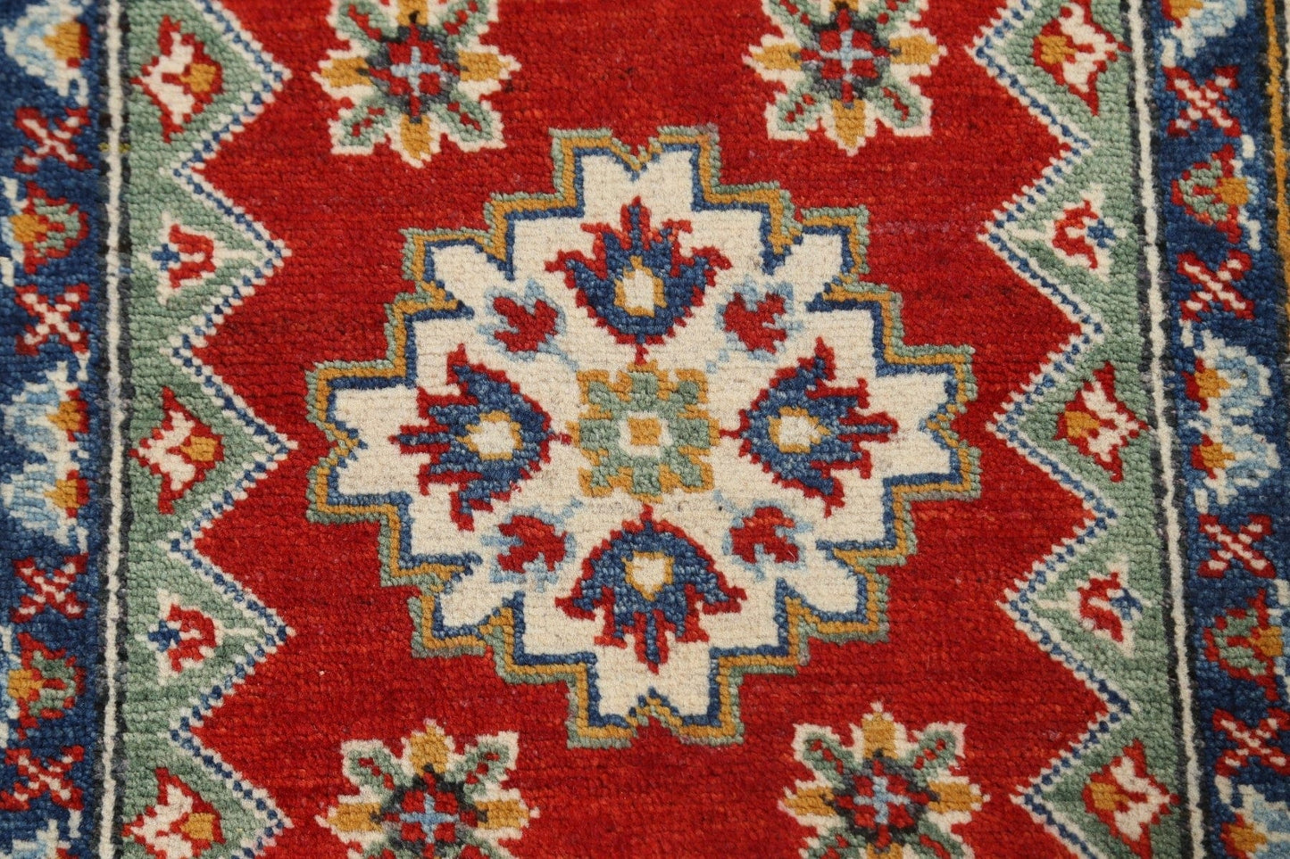 Geometric Kazak Oriental Area Rug 3x4