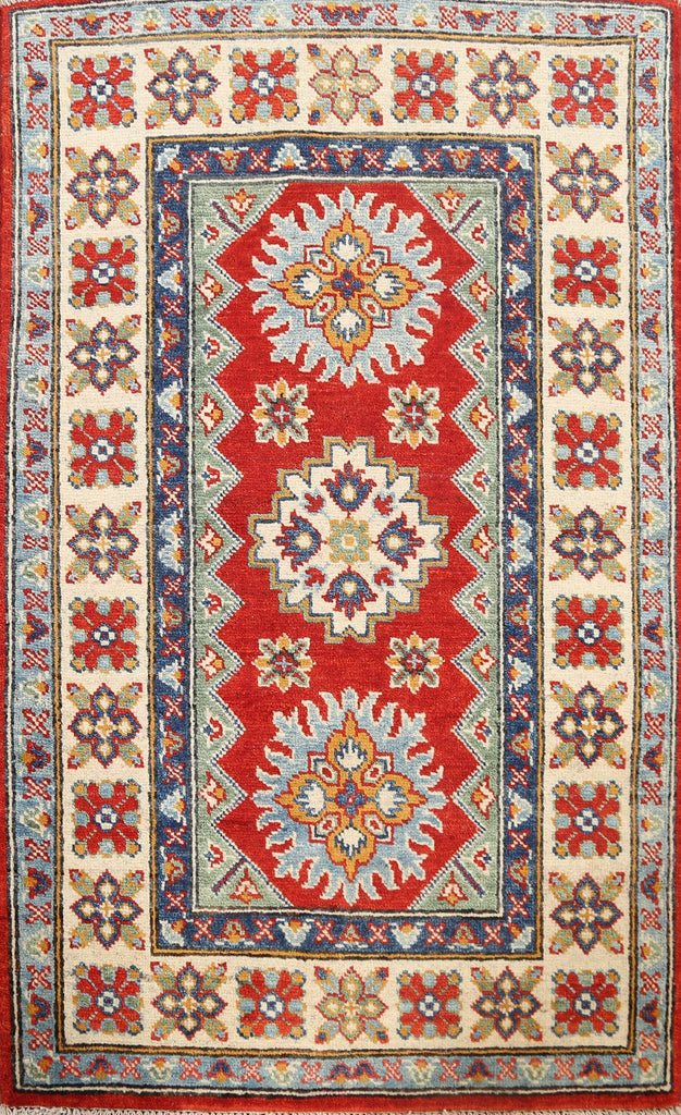 Geometric Kazak Oriental Area Rug 3x4