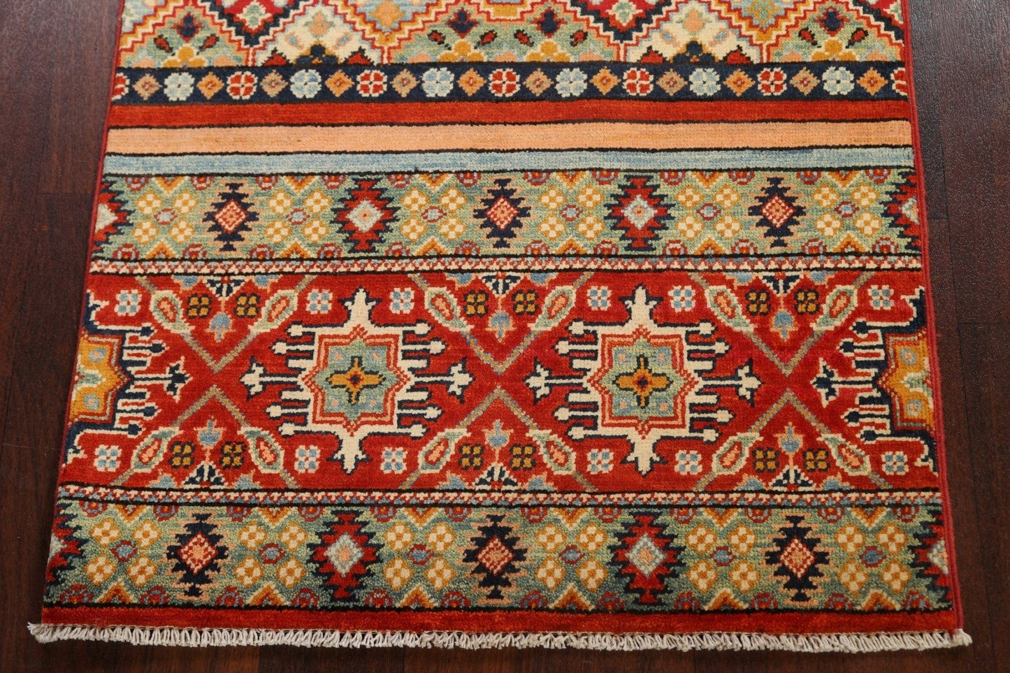 Tribal Geometric Kazak Oriental Area Rug 3x4