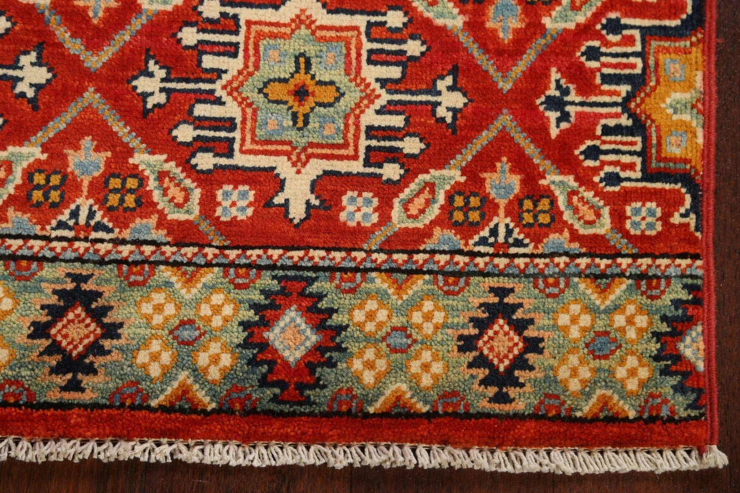 Tribal Geometric Kazak Oriental Area Rug 3x4