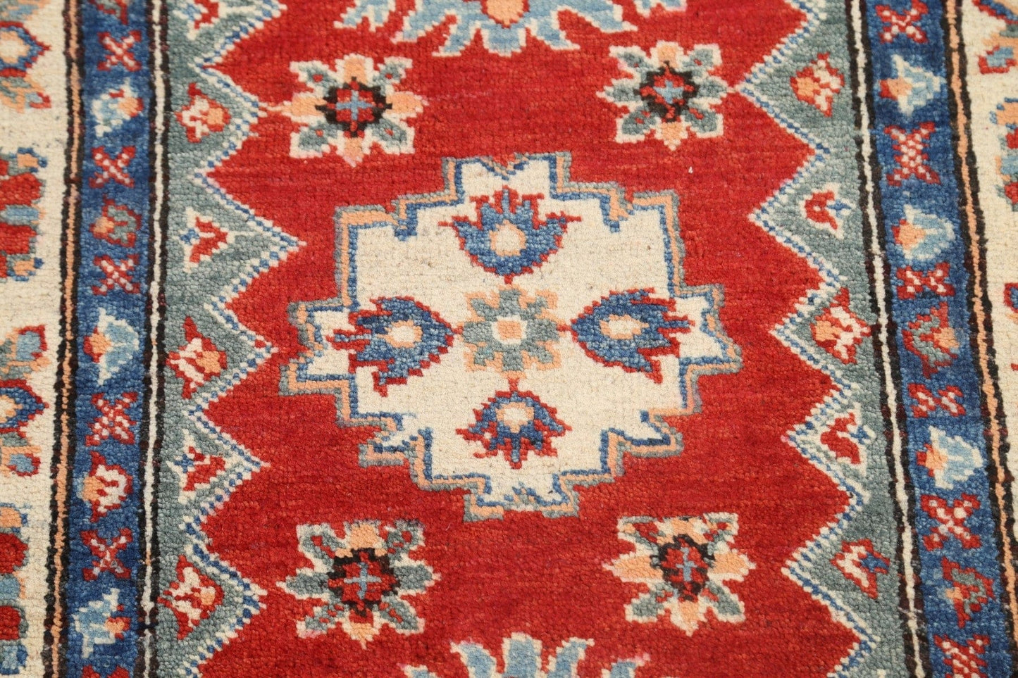 Geometric Kazak Oriental Area Rug 3x4