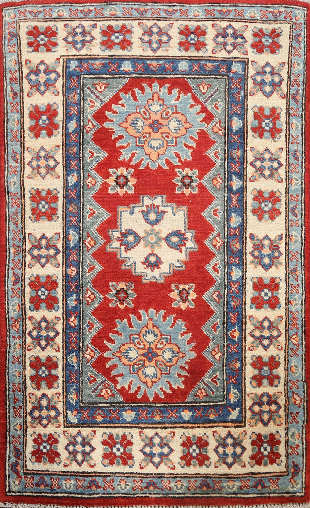 Geometric Kazak Oriental Area Rug 3x4