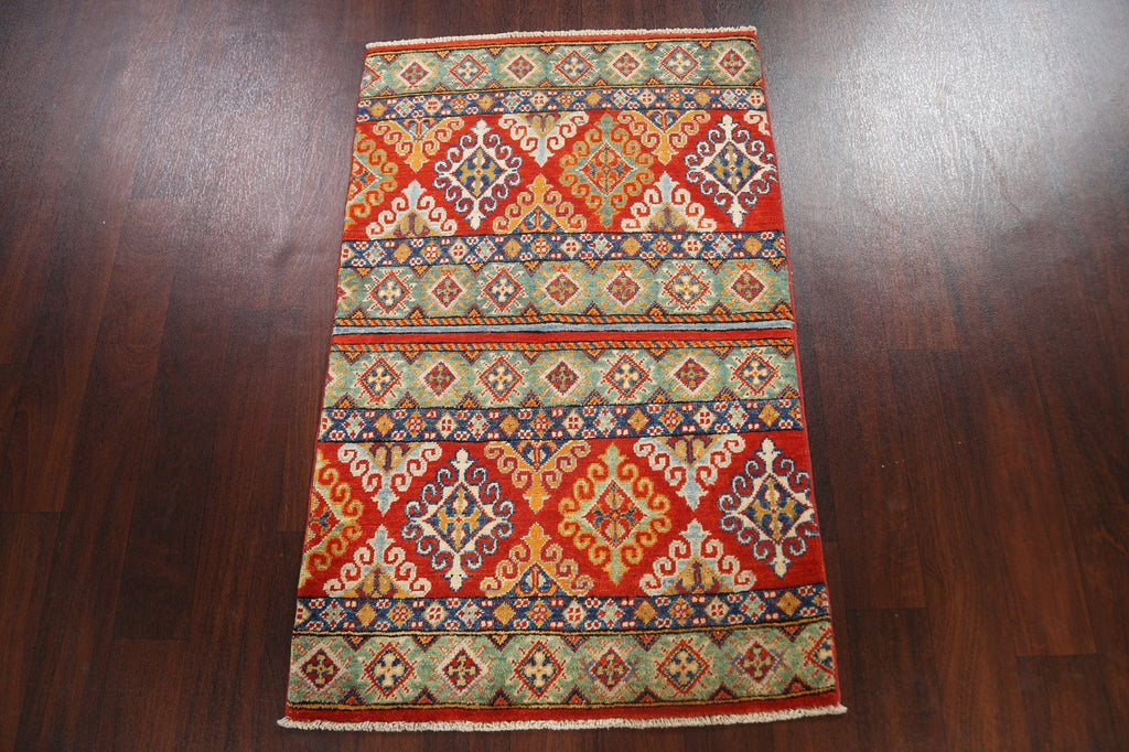 Tribal Geometric Kazak Oriental Area Rug 3x4