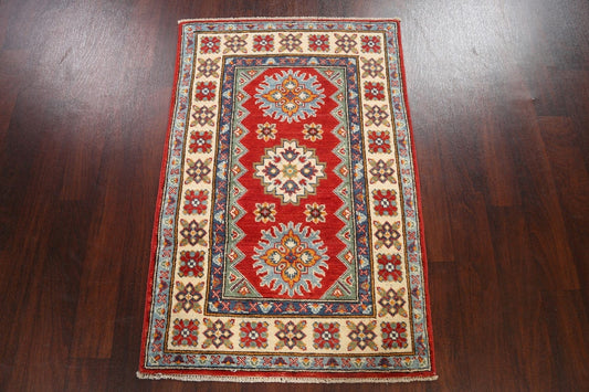 Geometric Kazak Oriental Area Rug 3x4