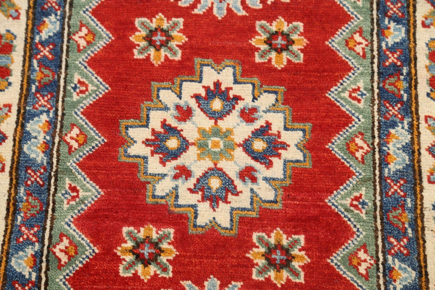 Geometric Kazak Oriental Area Rug 3x4