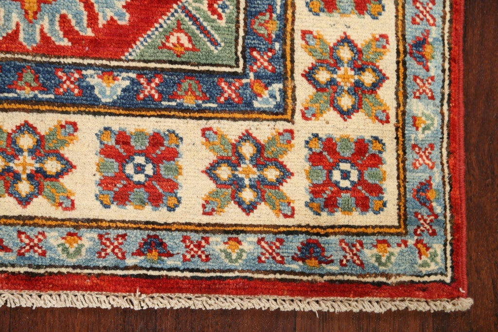 Geometric Kazak Oriental Area Rug 3x4