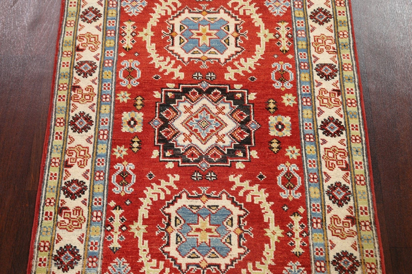 Geometric Kazak Oriental Area Rug 3x4