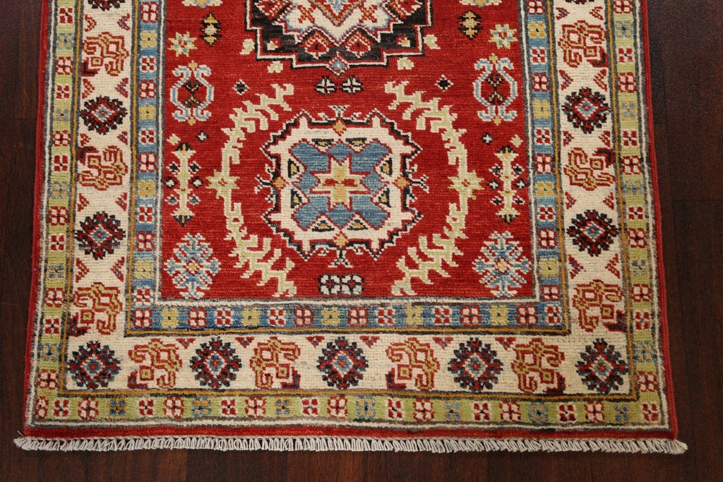 Geometric Kazak Oriental Area Rug 3x4