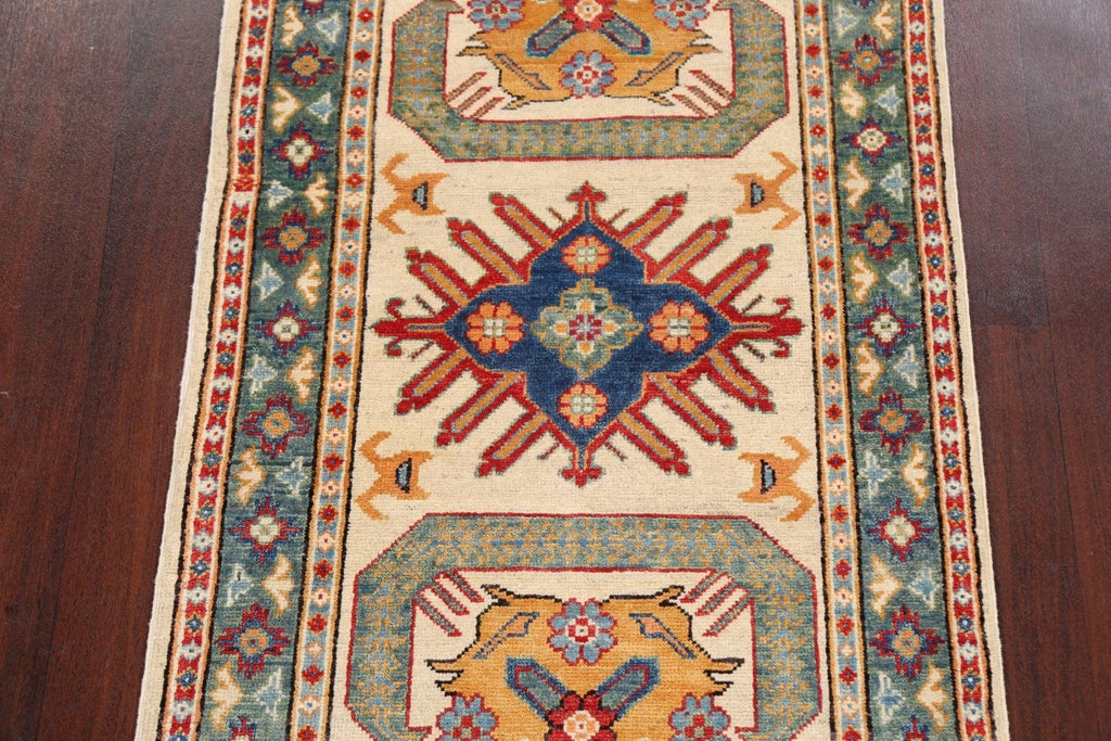 Geometric Kazak Oriental Area Rug 3x4