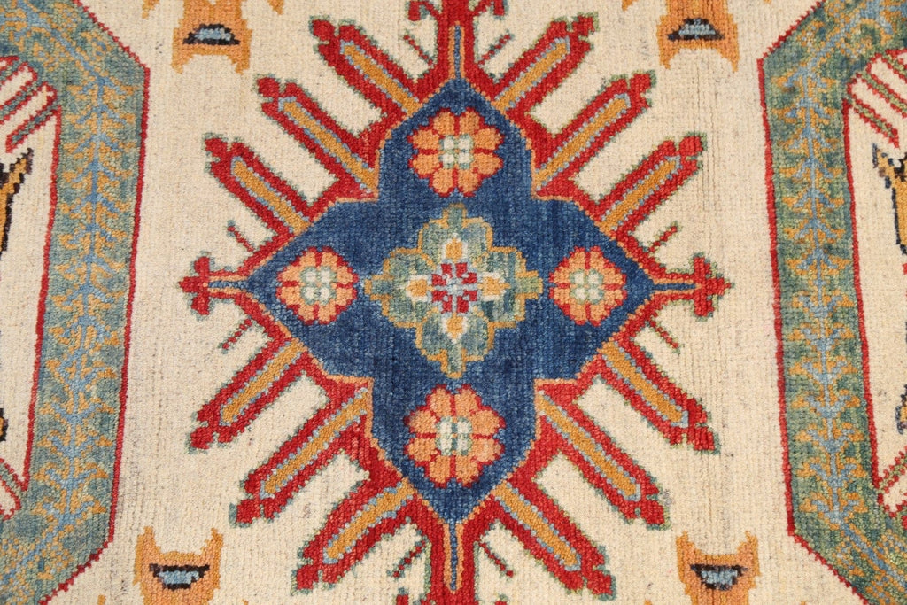 Geometric Kazak Oriental Area Rug 3x4