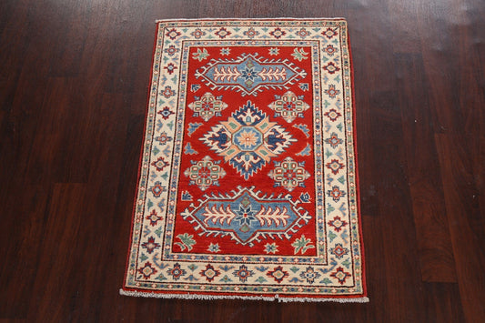 Geometric Kazak Oriental Area Rug 3x4