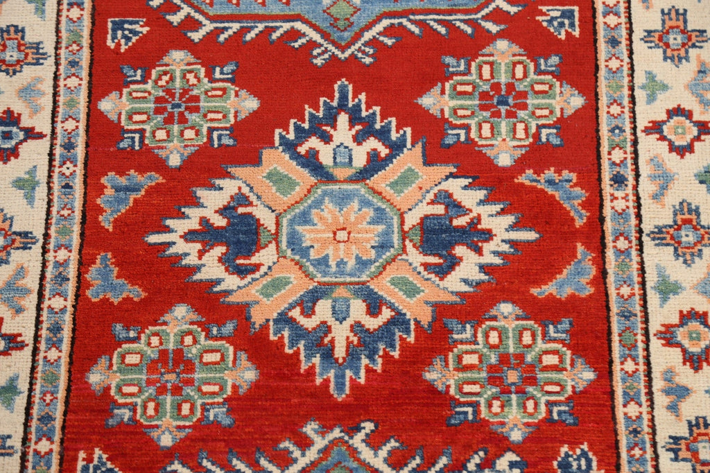 Geometric Kazak Oriental Area Rug 3x4