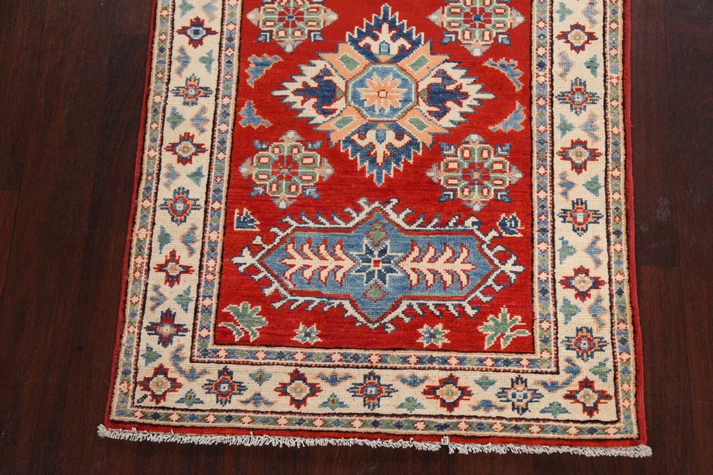 Geometric Kazak Oriental Area Rug 3x4