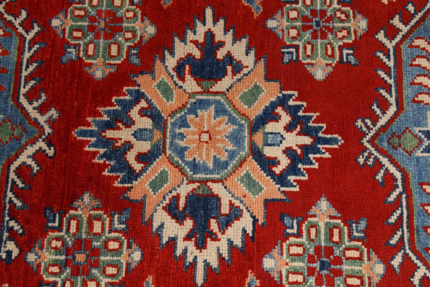 Geometric Kazak Oriental Area Rug 3x4