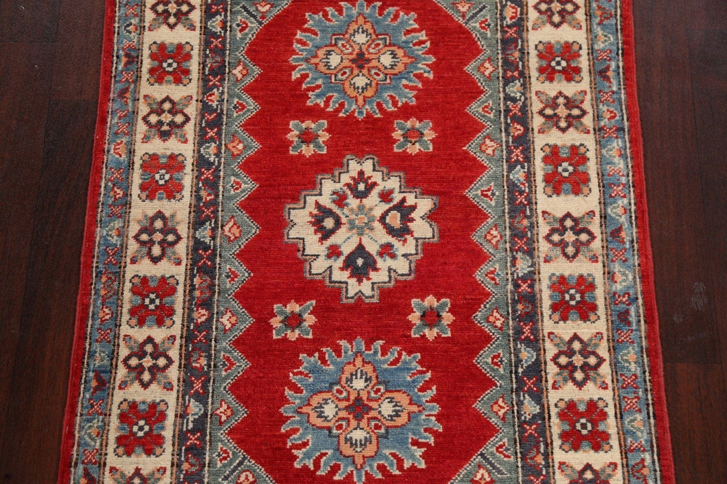 Geometric Kazak Oriental Area Rug 3x4