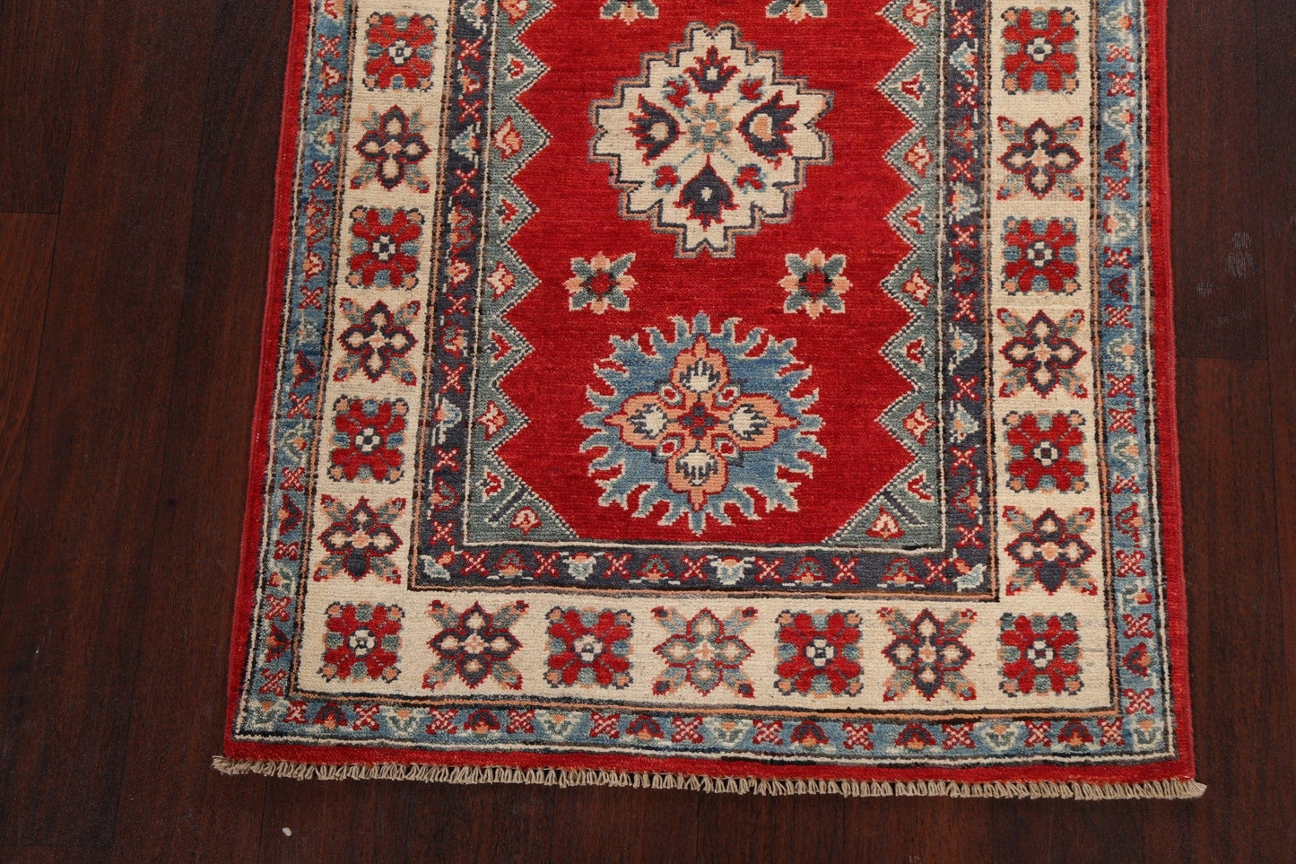 Geometric Kazak Oriental Area Rug 3x4