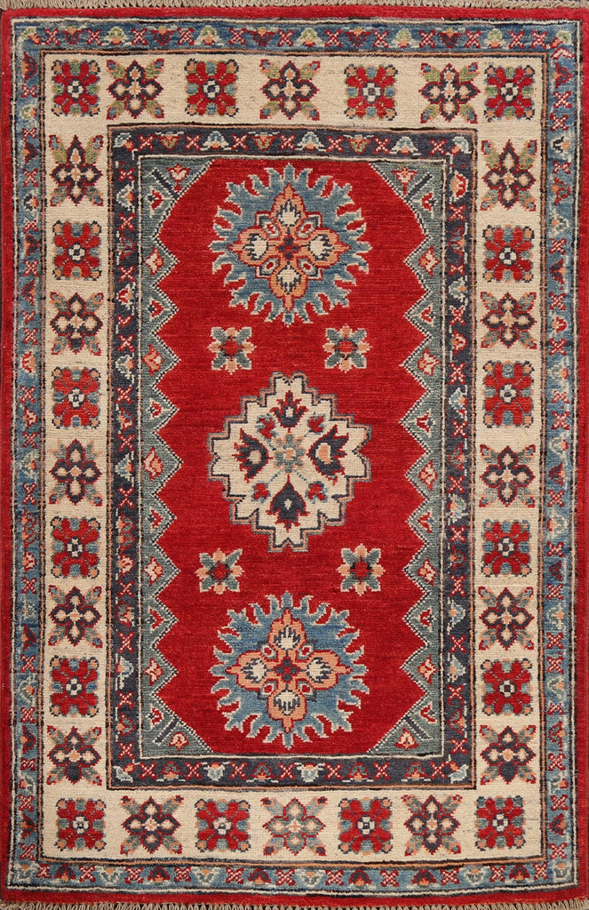 Geometric Kazak Oriental Area Rug 3x4