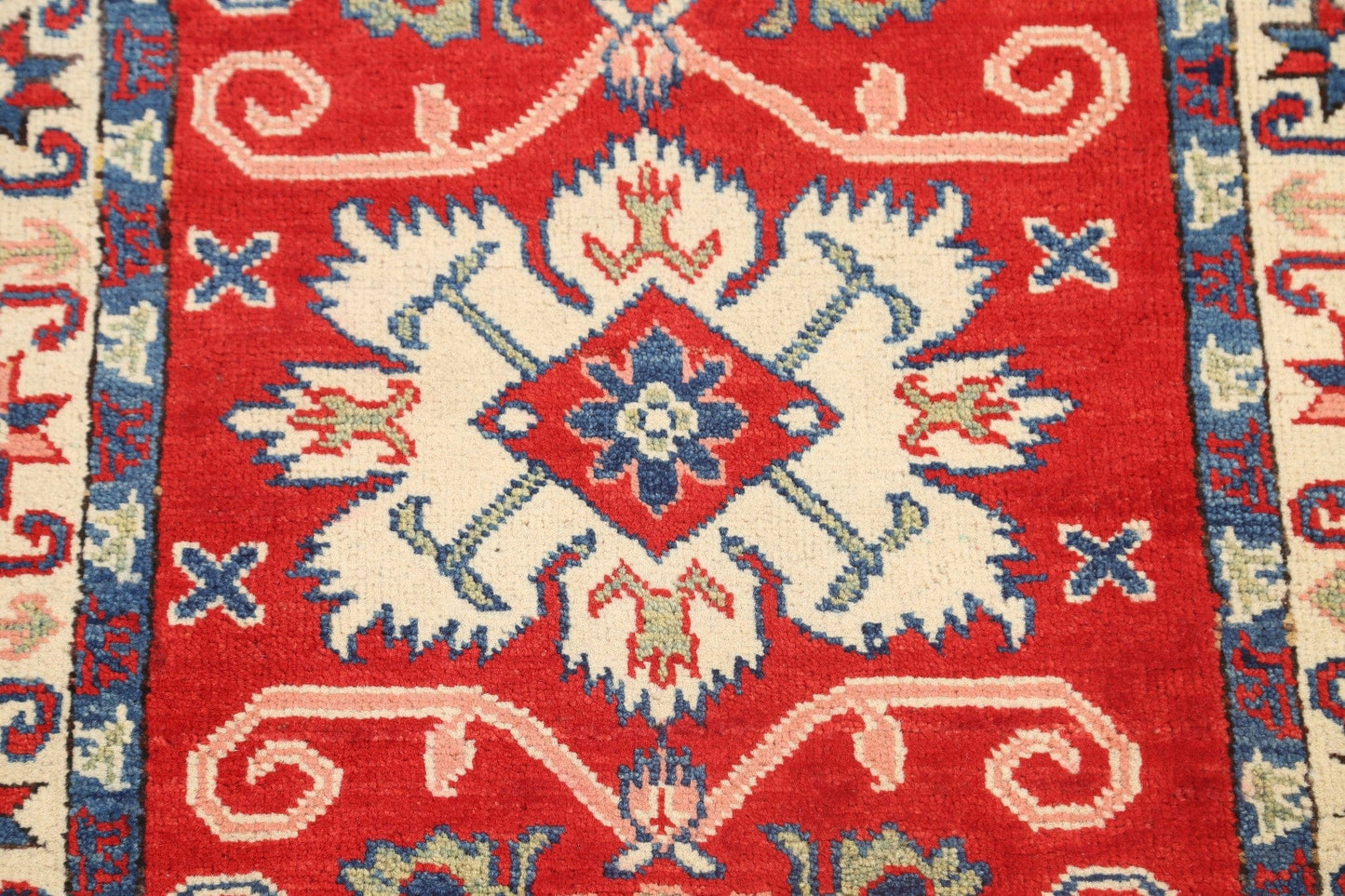 Geometric Kazak Oriental Area Rug 3x4