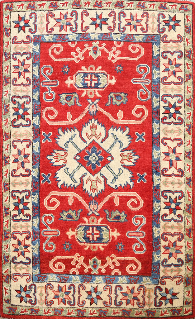 Geometric Kazak Oriental Area Rug 3x4