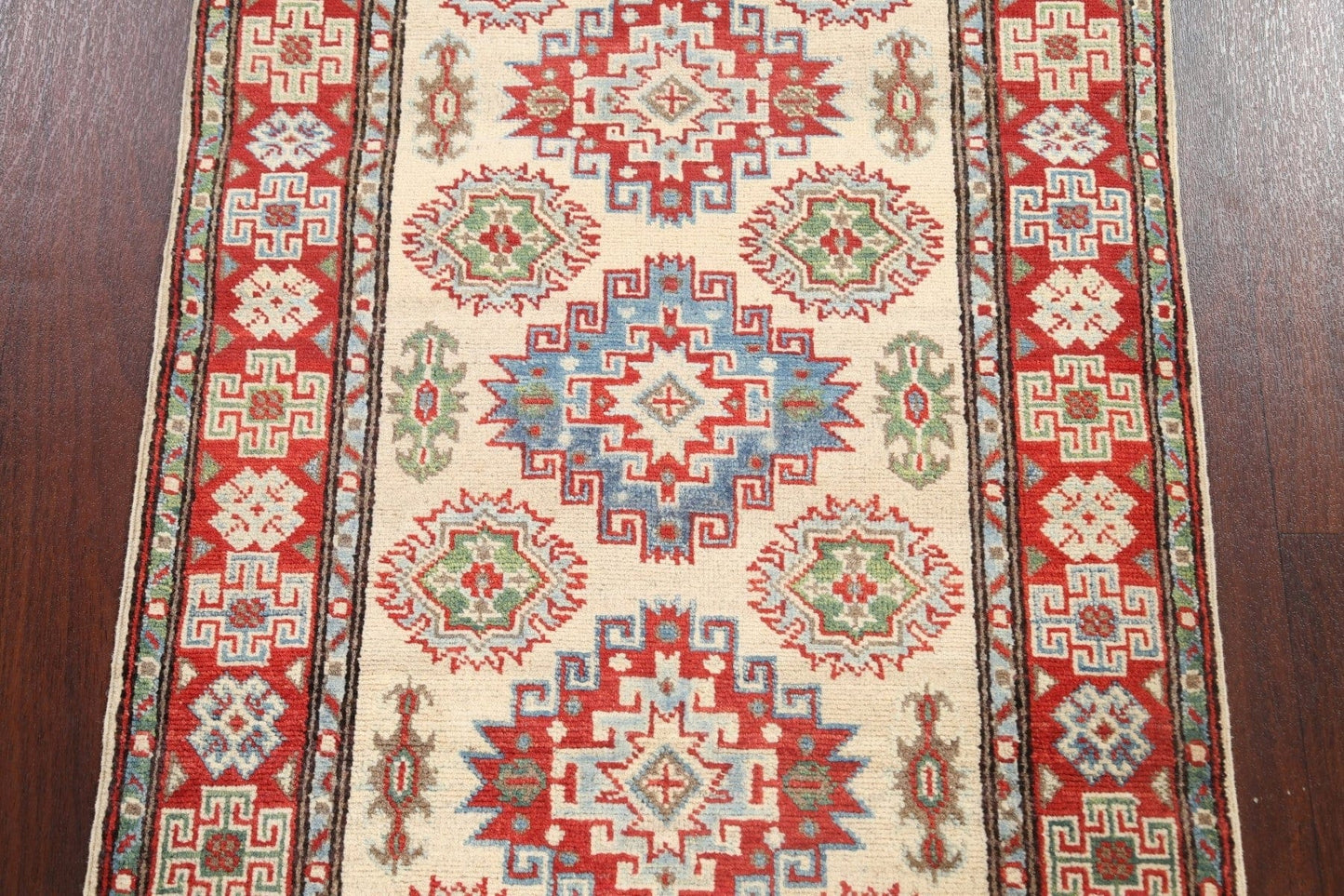 Geometric Kazak Oriental Area Rug 3x4