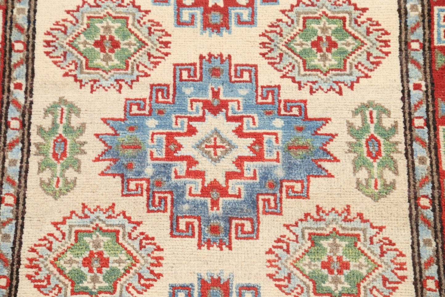 Geometric Kazak Oriental Area Rug 3x4