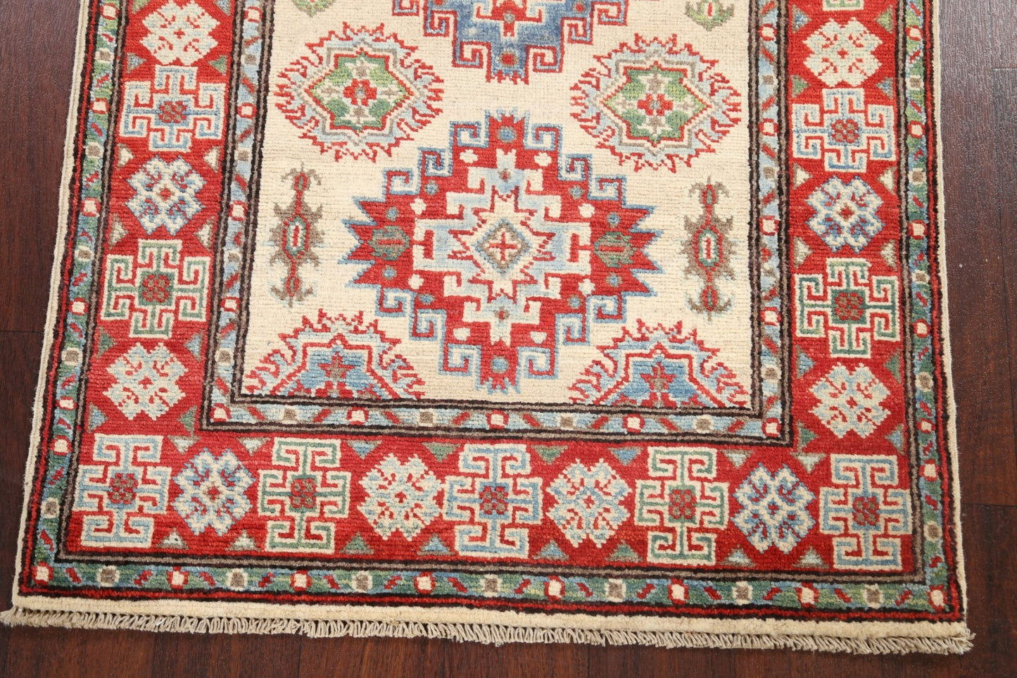 Geometric Kazak Oriental Area Rug 3x4