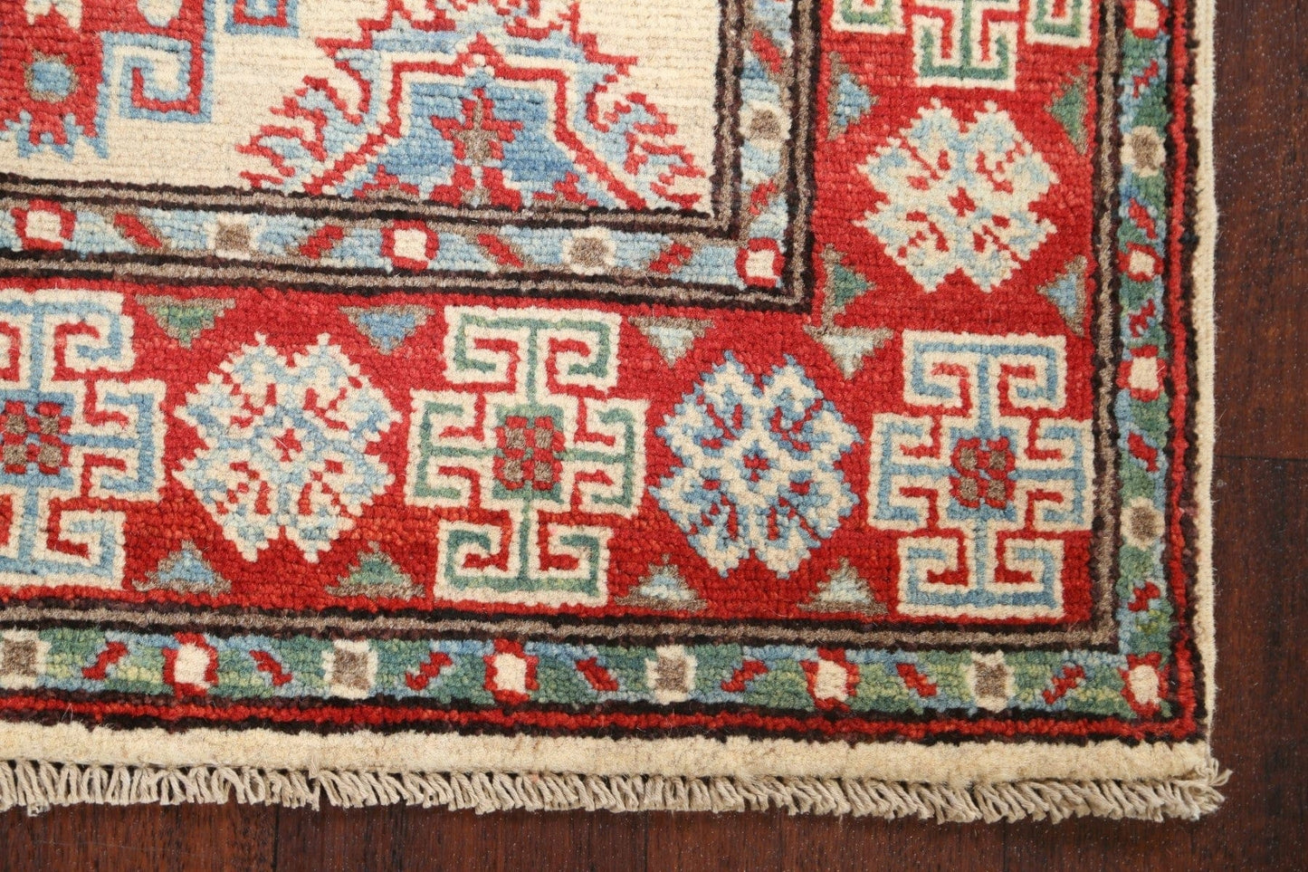 Geometric Kazak Oriental Area Rug 3x4