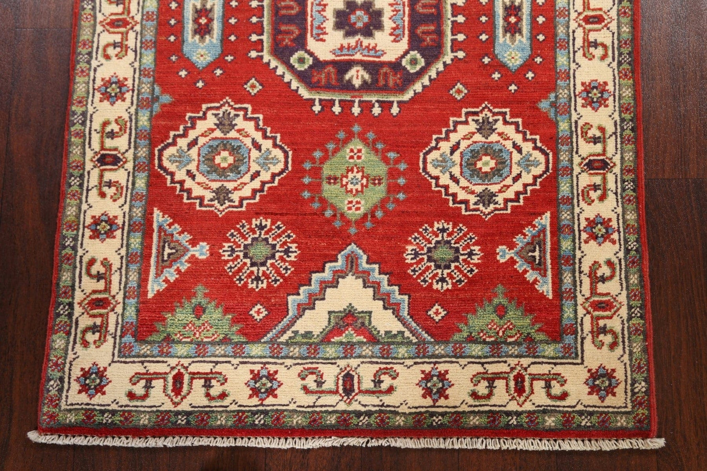 Geometric Kazak Oriental Area Rug 3x4