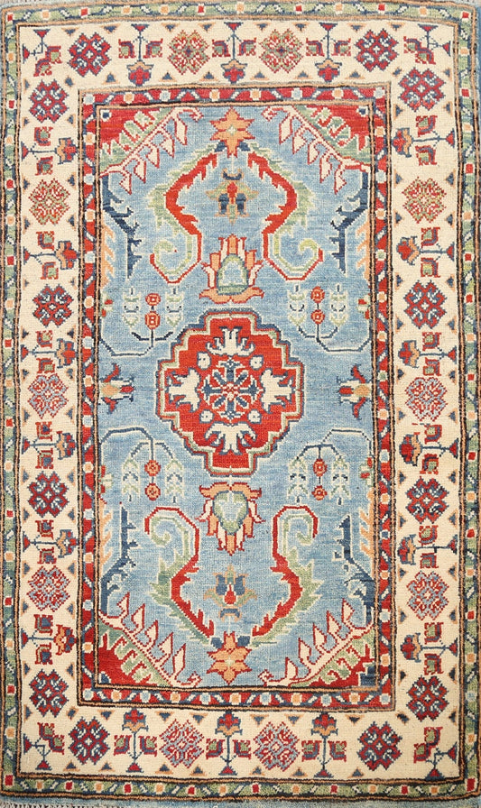 Geometric Kazak Oriental Area Rug 3x4