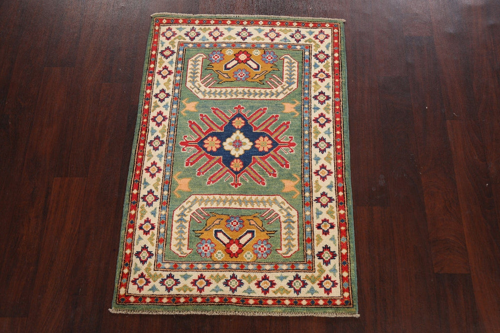 Geometric Kazak Oriental Area Rug 3x4