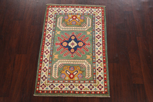 Geometric Kazak Oriental Area Rug 3x4