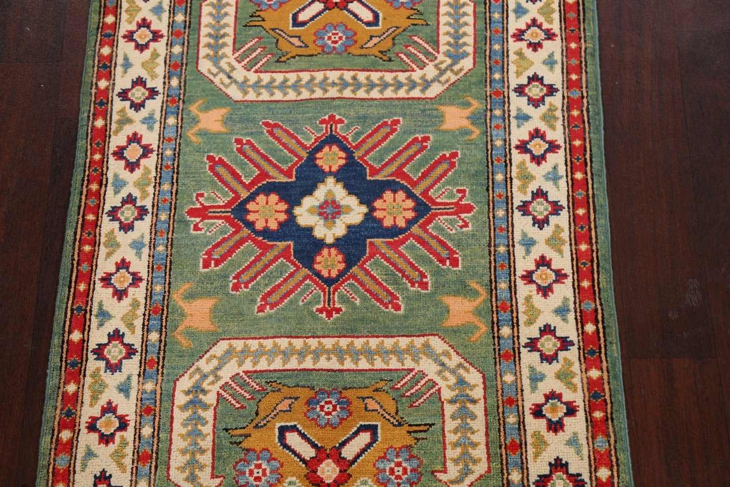 Geometric Kazak Oriental Area Rug 3x4