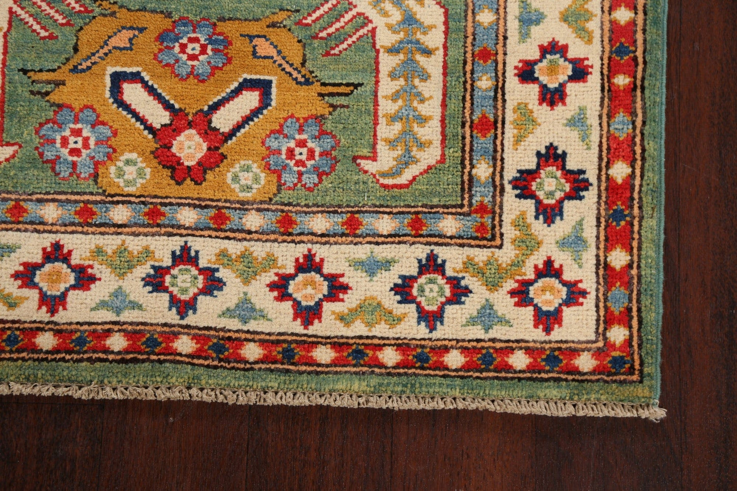 Geometric Kazak Oriental Area Rug 3x4