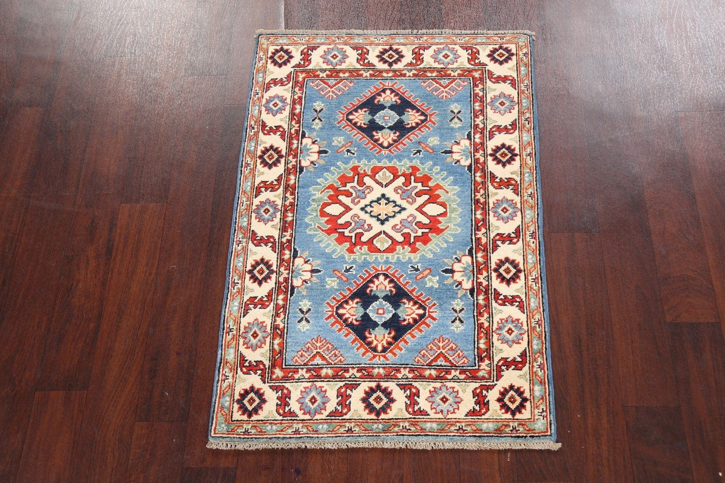 Geometric Kazak Oriental Area Rug 3x4