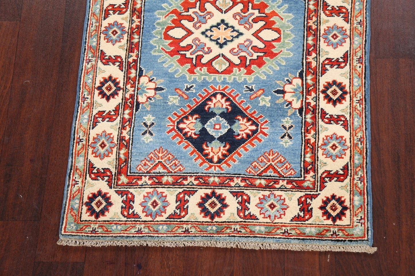 Geometric Kazak Oriental Area Rug 3x4