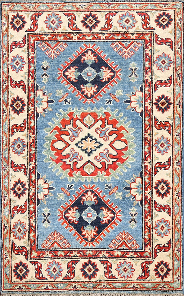 Geometric Kazak Oriental Area Rug 3x4