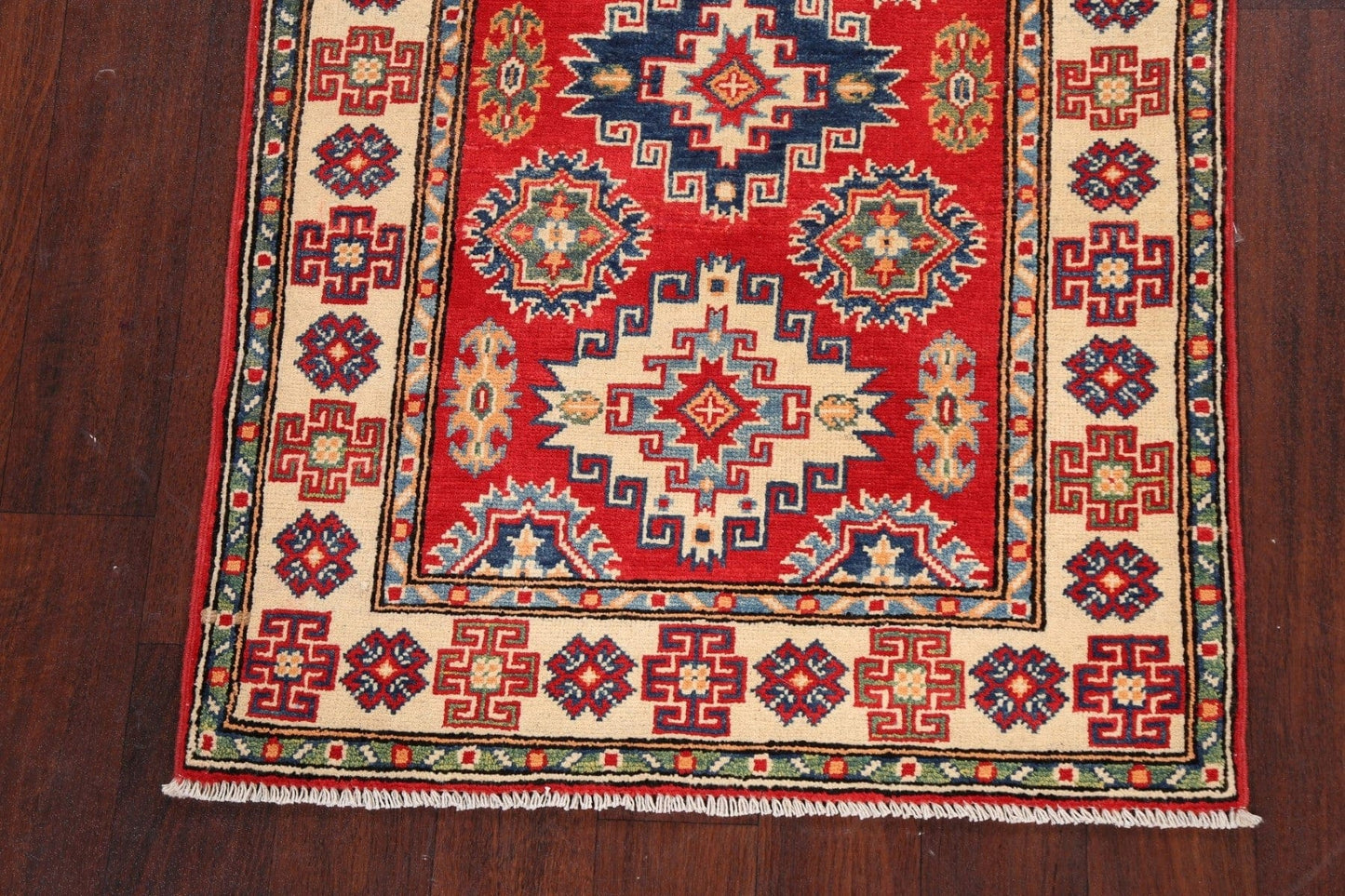 Geometric Kazak Oriental Area Rug 3x4