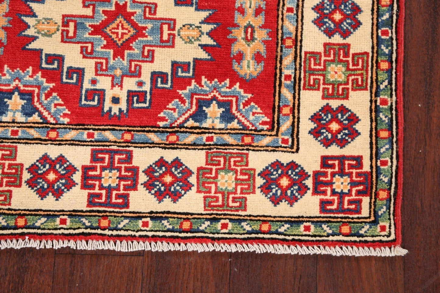 Geometric Kazak Oriental Area Rug 3x4