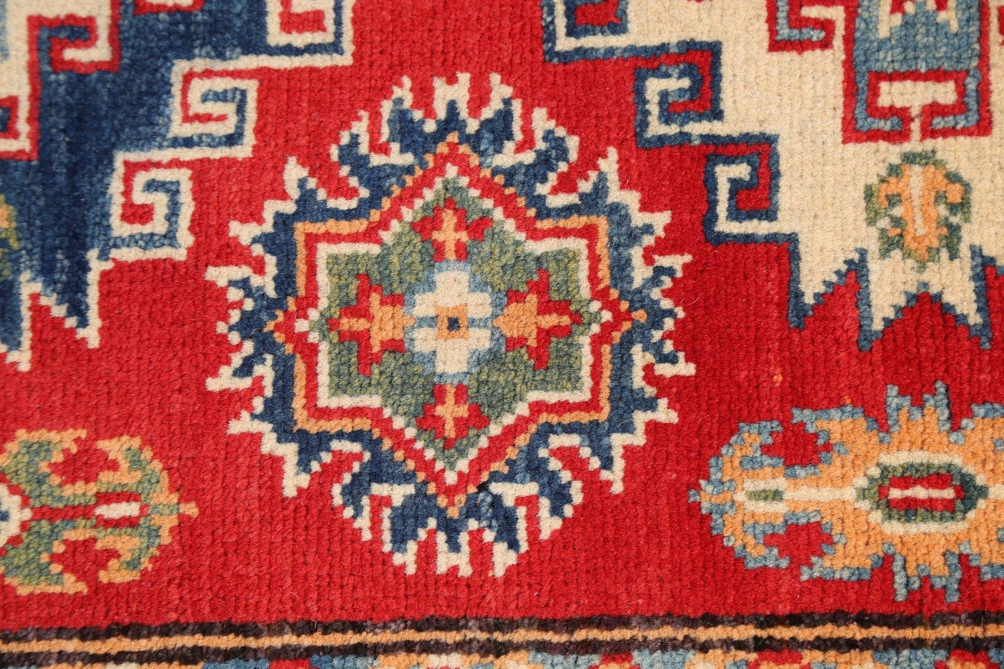 Geometric Kazak Oriental Area Rug 3x4