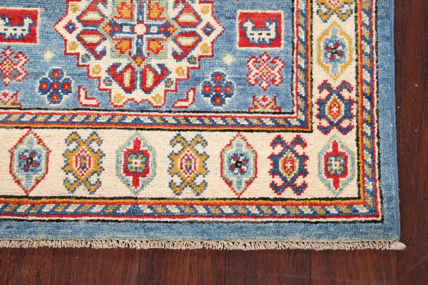 Geometric Kazak Oriental Area Rug 3x4