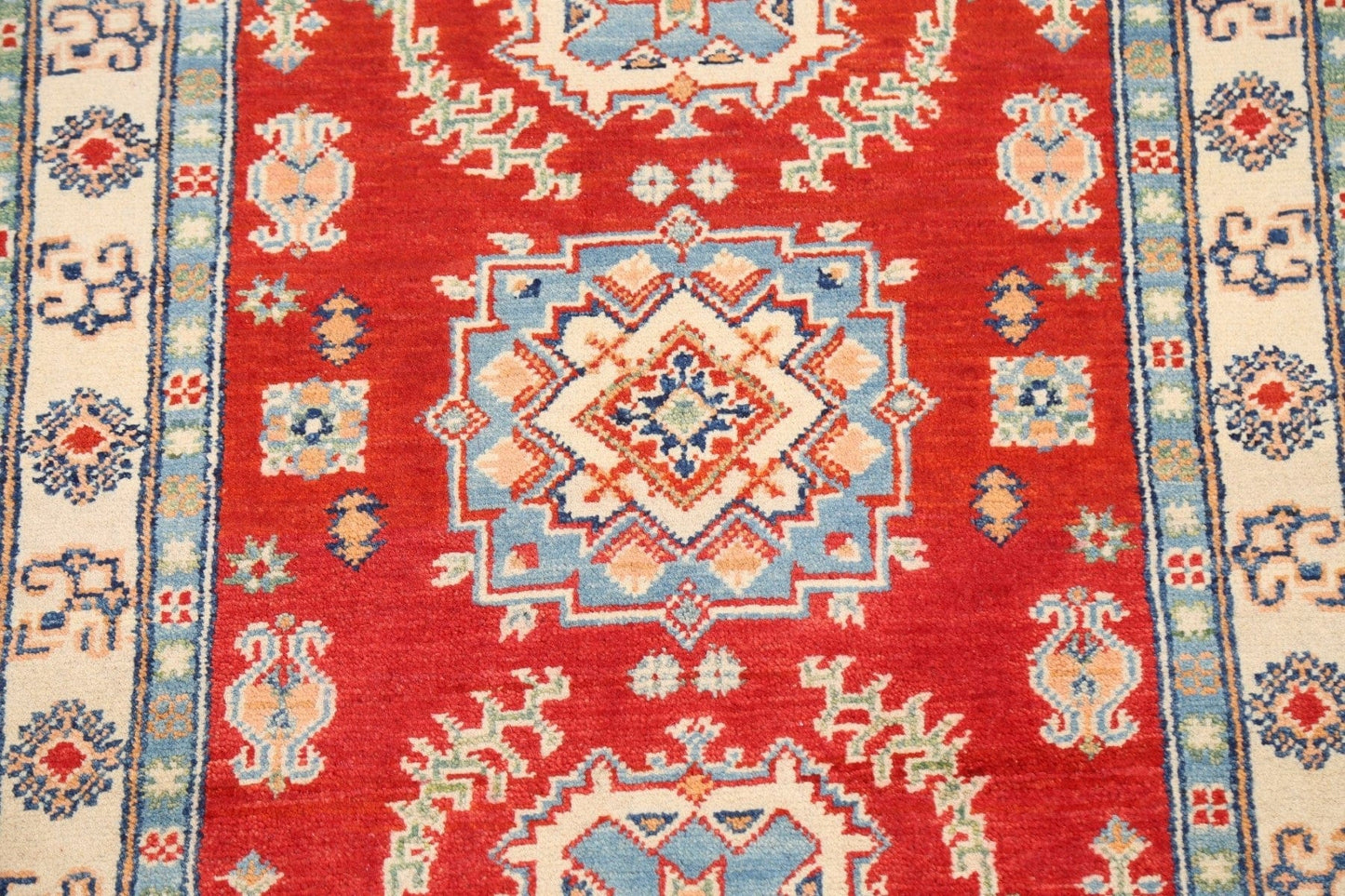 Geometric Kazak Oriental Area Rug 3x4