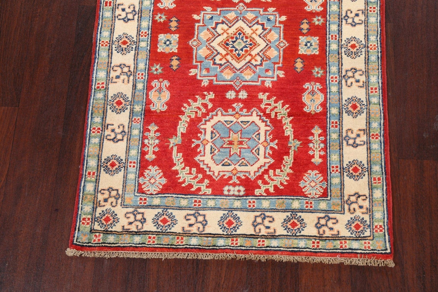 Geometric Kazak Oriental Area Rug 3x4