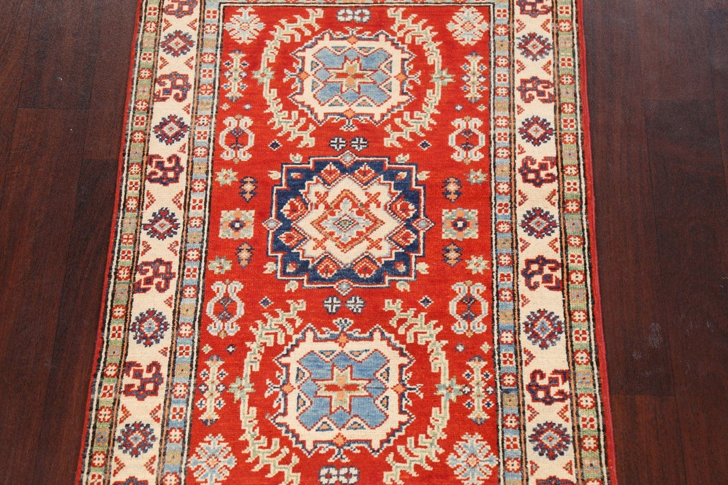 Geometric Kazak Oriental Area Rug 3x4