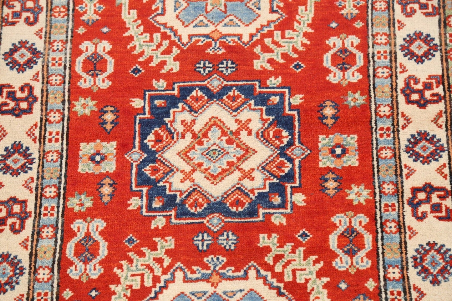 Geometric Kazak Oriental Area Rug 3x4