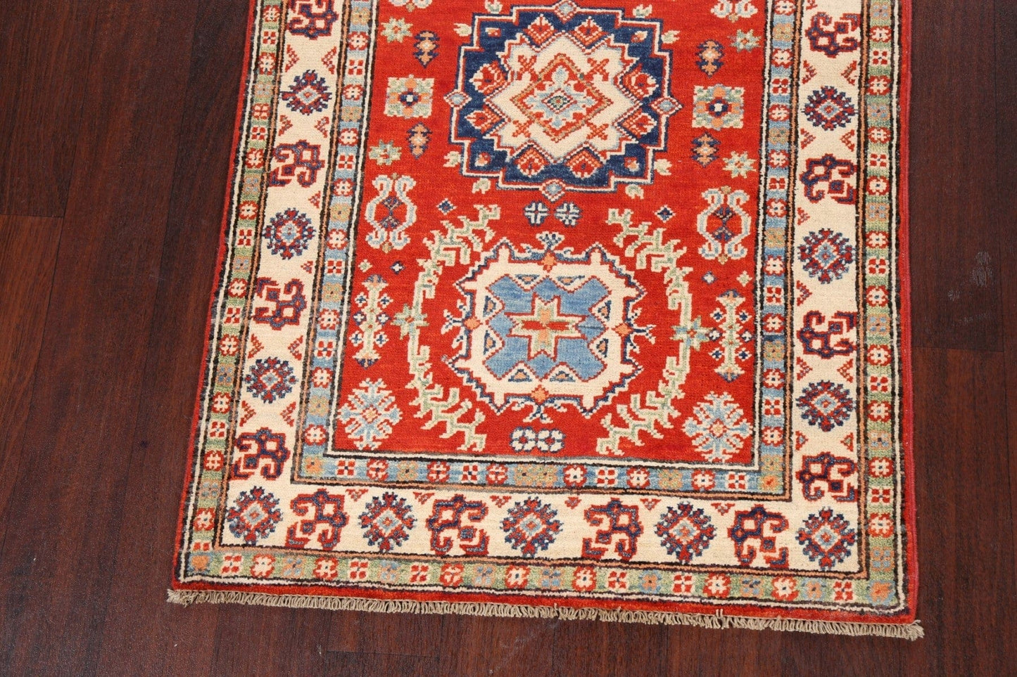 Geometric Kazak Oriental Area Rug 3x4